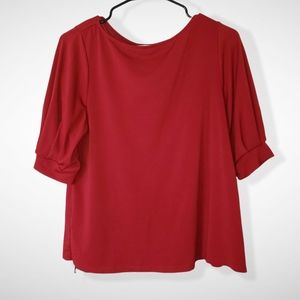 *M* Maroon Short Sleeve Blouse from H&M